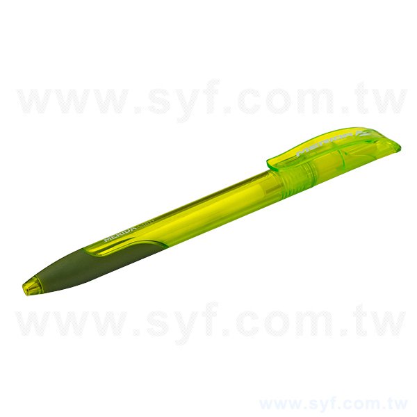 廣告筆-螢光綠色防滑筆管禮品-單色原子筆-採購訂製贈品筆-8555-2